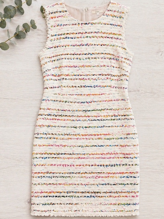 J. Crew Dresses & Skirts - J. Crew Tweed Sheath Dress Multicolor Sleeveless Knee Length